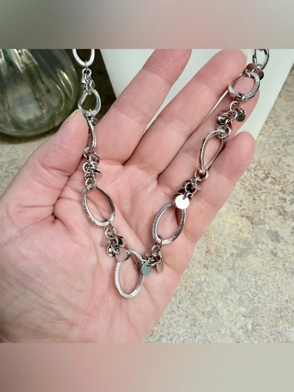 Lia Sophia Ibiza silver tone chain necklace